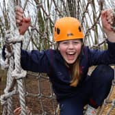A youngster at the launch of the brand-new Adventure Wood at North Yorkshire Water Park