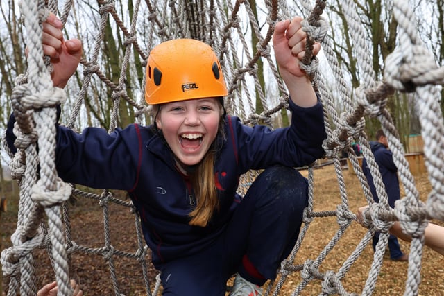 A youngster at the launch of the brand-new Adventure Wood at North Yorkshire Water Park