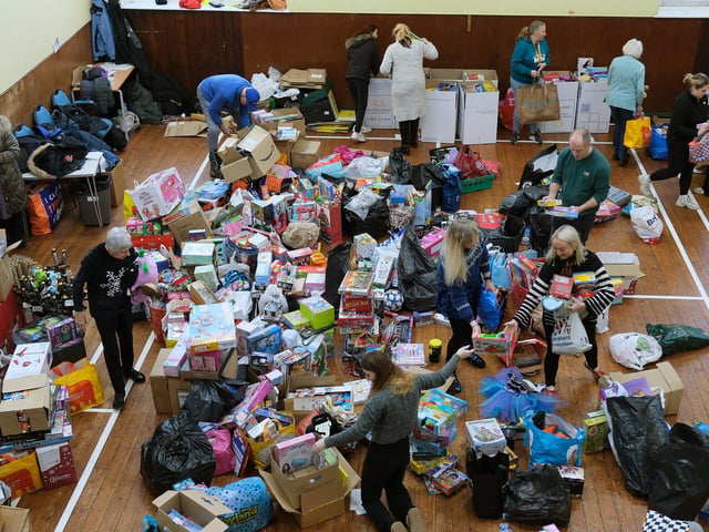 Sorting out the toys at Westborough Methodist Church