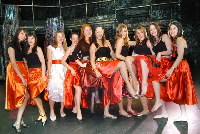 West Side Story at Scarborough College - the female Sharks. 061188s