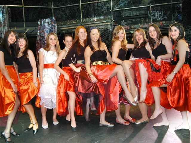 West Side Story at Scarborough College - the female Sharks. 061188s