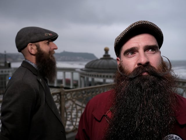 Yorkshire Beard Club members Mick Baxter with Shane Hazelgrove.picture: Richard Ponter
