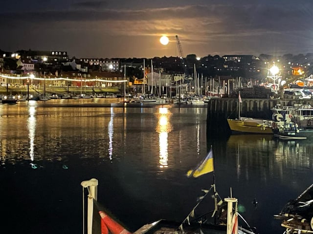 Buck moon (supermoon) over Whitby, by Thomas Middleton.
