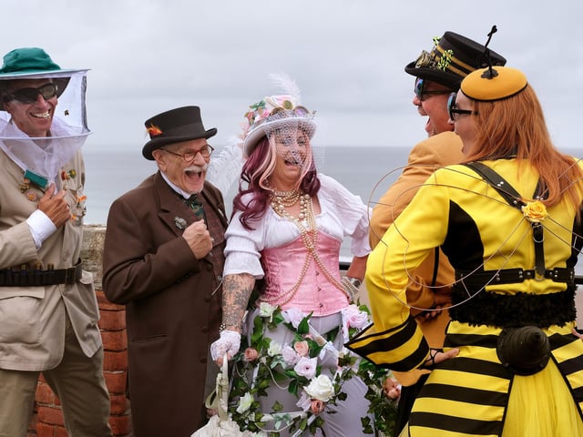 Some colourful costumes at Steampunk Weekend.
picture: Richard Ponter.