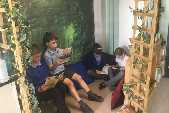 The imaginatively decorated classroom at St Mary’s Primary School in Malton inspired by a book by Philip Pullman