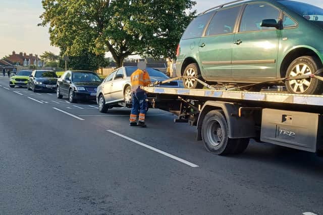 Three cars have been seized by North Yorkshire Police in Malton after a long list of offences was discovered regarding the vehicles. Photo courtesy of North Yorkshire Police.