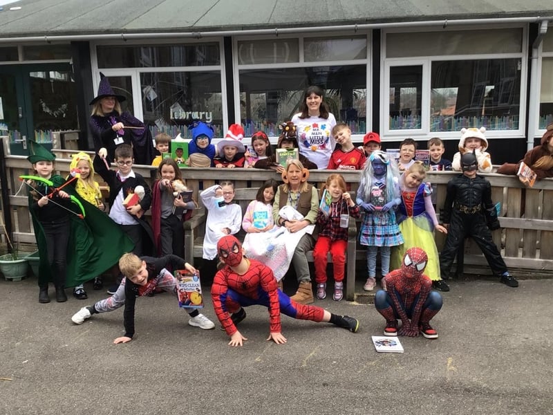 Northstead Community Primary School youngsters as costumed book characters.