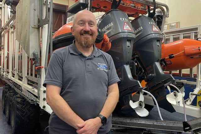 Rob Mitchell after completing his final assessment. Photo: RNLI/Ian Smith