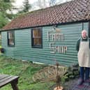 Chris Shell outside the farm shop at The Horseshoe Hotel, Egton Bridge.