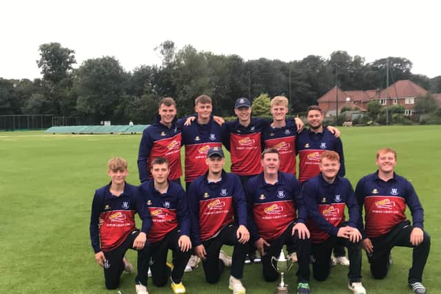Woodhouse Grange Cricket Club 2nds are pictured after winning the York Senior League's T20 Cup.