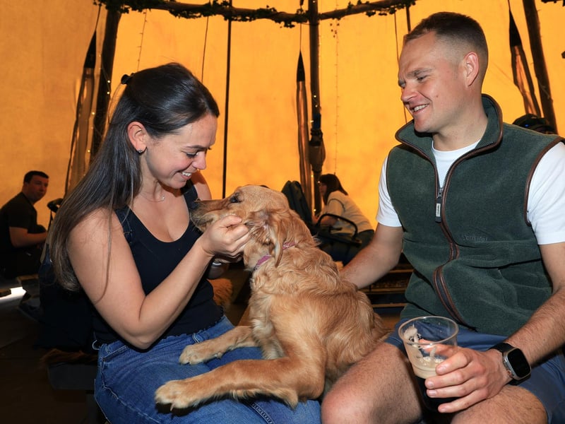 Clare, Maple the Dog and Luke having a great day.