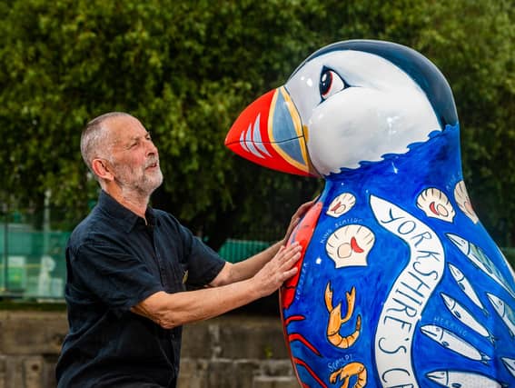 One of over 40 decorated puffin sculptures part of the Puffins Galore festival, which has captured imaginations across the East Yorkshire Coast.
