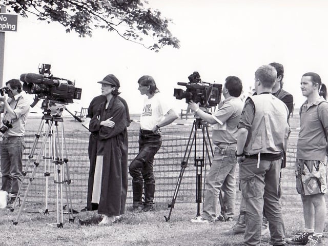 National media gathered to watch the landslide unfold.