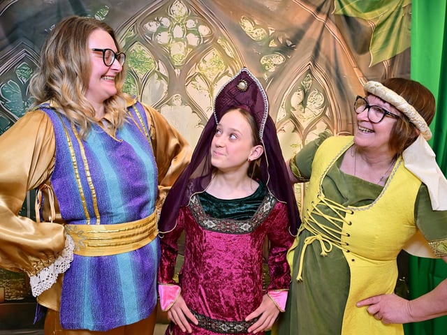 Villagers Louise Bennett, Lily Purtill and Jacqui Mortimer
