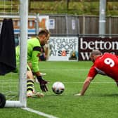 Action from Boro v Tonbridge Angels on Saturday.