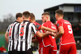 Boro and Chorley players battle it out in the FA Trophy clash.