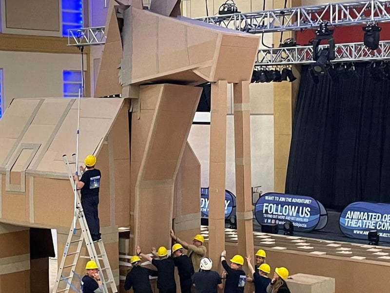 The arrival of the mighty cardboard Trojan Horse at Bridlington Spa marked a new chapter in this grand saga.