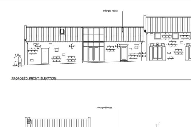 Proposed elevations, Carr Mount Cottage.
