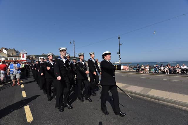 Scarborough Armed Forces Day . Sea Cadets marchin 2022 .pic Richard Ponter