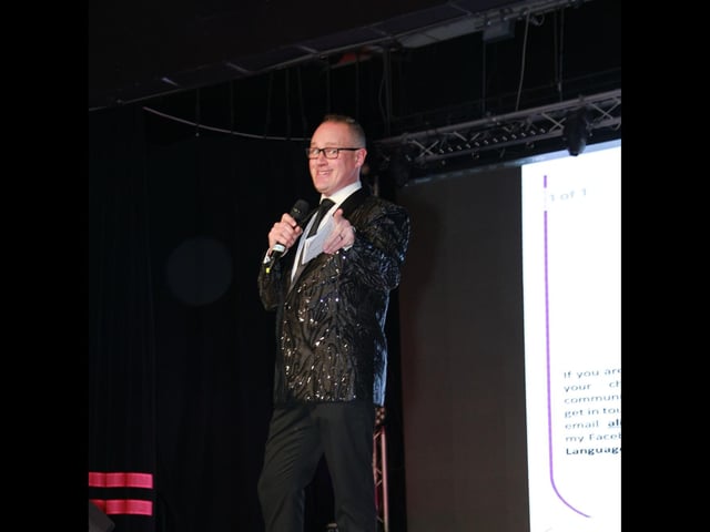 Host Peter Gibson