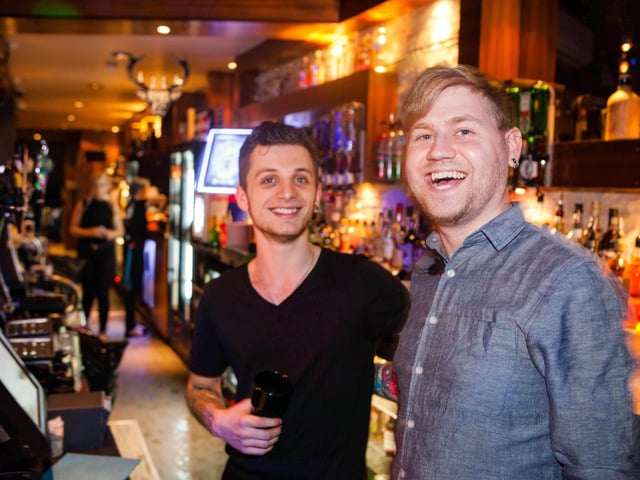 Jordan & Millar manning the bar in Blue Lounge