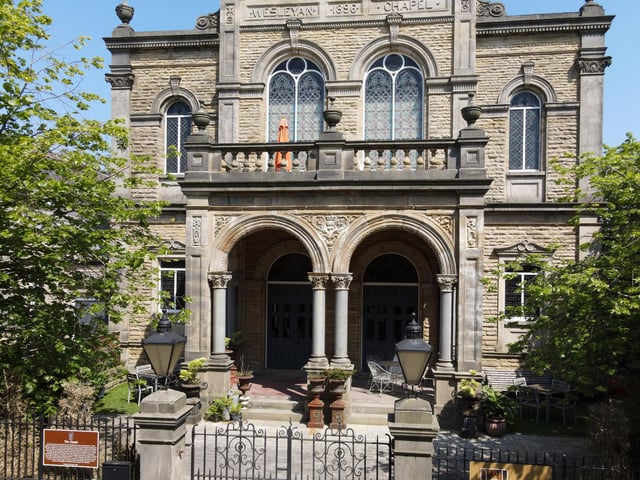 A front view of the stunning property.