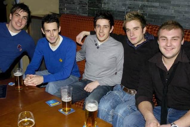 Doug, Adam and John from Chesterfield, Neil from Scarborough and James from Mansfield all out to celebrate John's birthday.