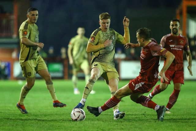 Boro were held to a 1-1 draw at struggling Needham Market. Photo by Zach Forster