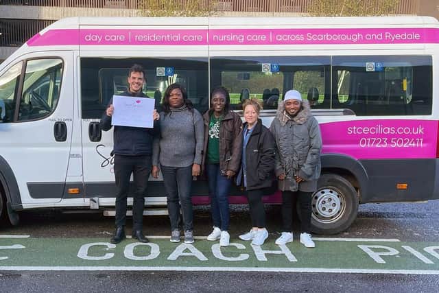 Pictured, left to right: Saint Cecilia’s Director Aaron Padgham, Yvonne Ifeyemi Sedo, Harriet Adzoa Anku, Saint Cecilia’s Group Support Manager, Anne Brand and Evans Sarbeng.