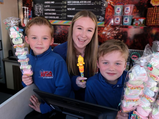 Daneton, Amelia and Eton serving refreshments