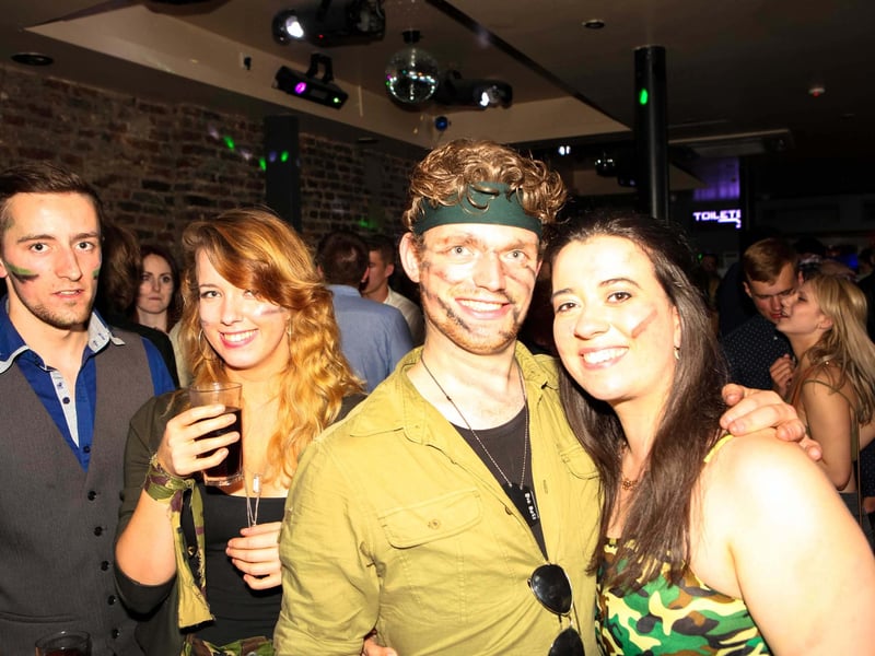 Liam, Claire, Mark & Becky out on Mark's leaving do in Blue Lounge.