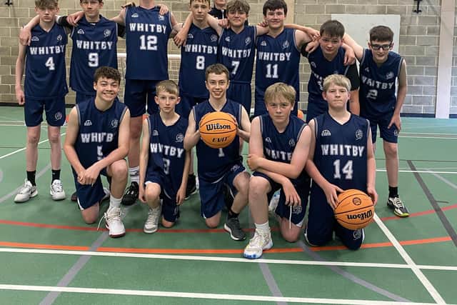 The triumphant Whitby Jets 14s basketball team.
