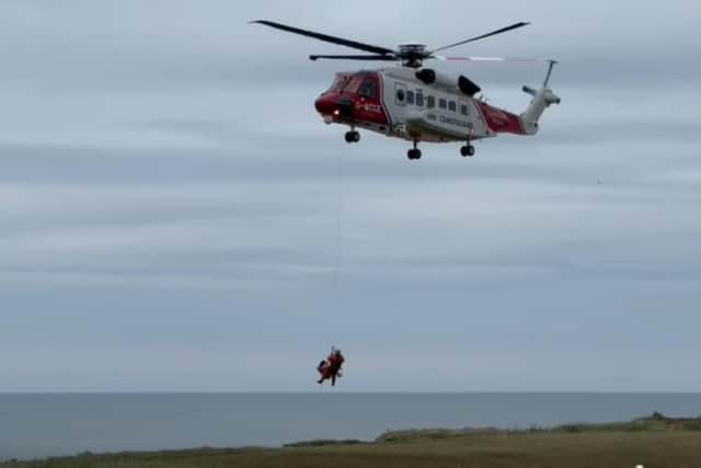 On July 3,  Bridlington Coastguard, Filey Coastguard and Flamborough RNLI were tasked to assist two paddleboarders in distress.  Credit: Bridlington Coastguard.