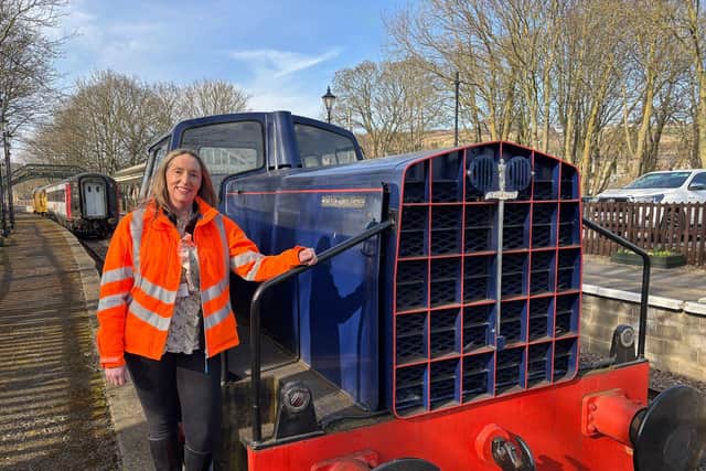 Claire Gibbons with Sentinel Locomotive