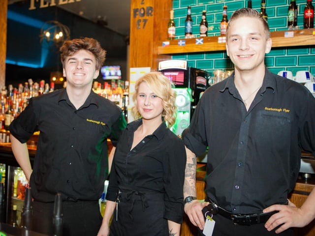 Tim, Chloe & Ryan welcoming all the customer's with a smile in the Scarborough Flyer.