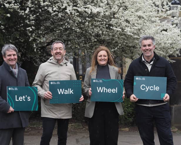 From left to right, David Watson CEO North Yorkshire Sport, National Active Travel Commissioner Chris Boardman, Active Travel Commissioner for York and North Yorkshire Rhiannon Letman-Wade, and the Mayor of York and North Yorkshire David Skaith