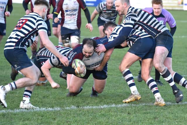 Jake Lyon scores a try in Scarborough RUFC's home win against Pocklington RUFC earlier this month PHOTO BY PAUL TAIT