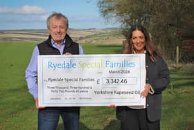 Rob Davies from Ryedale Special Families and Marcelle Tisserant from Yorkshire Rapeseed Oil.