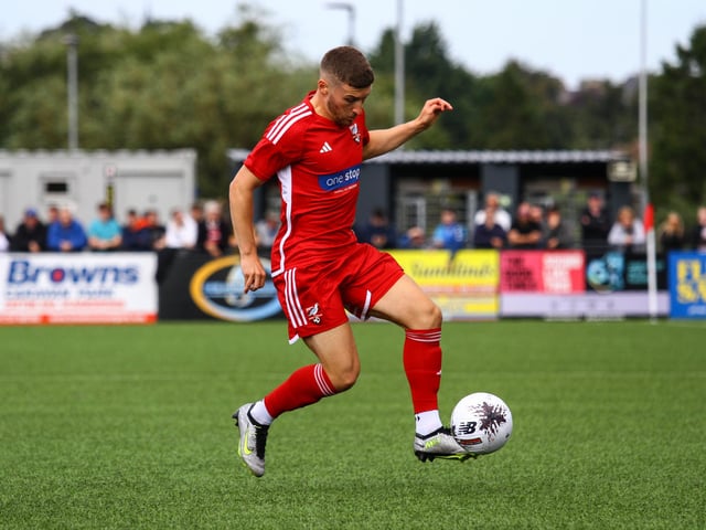 Former Chester Alex Brown on the ball for Boro.