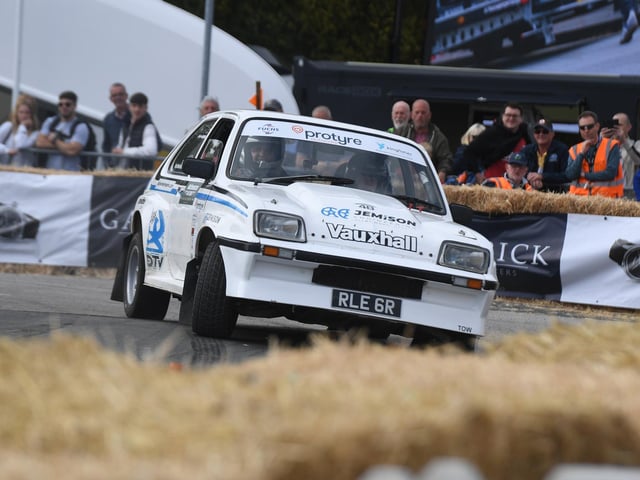 Rally cars go through their paces.