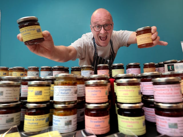 Chef Martin Helbrow with some of his produce