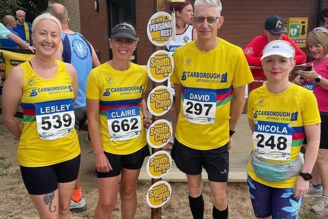 The Scarborough AC team line up at the South Cave 10K.