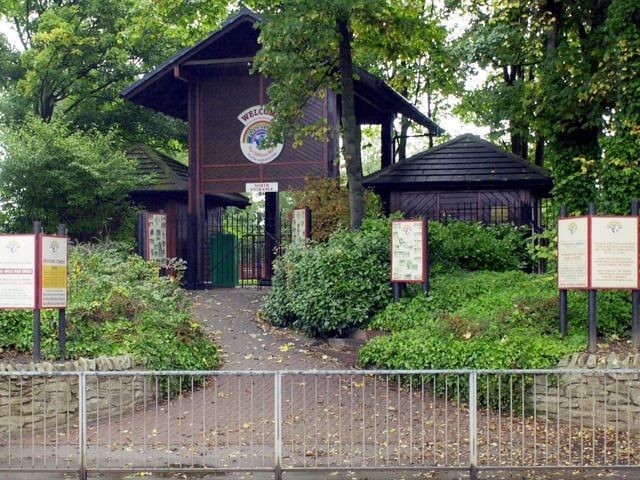 The entrance to the Kinderland adventure play site.