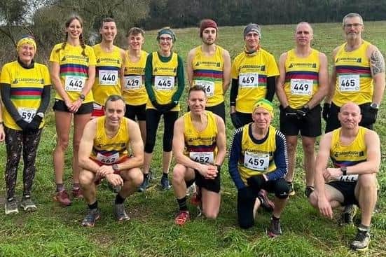 The Scarborough AC team at the East Yorkshire Cross Country League fixture at Drewton Woods.