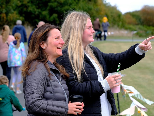 Visitors enjoy the spectacle.