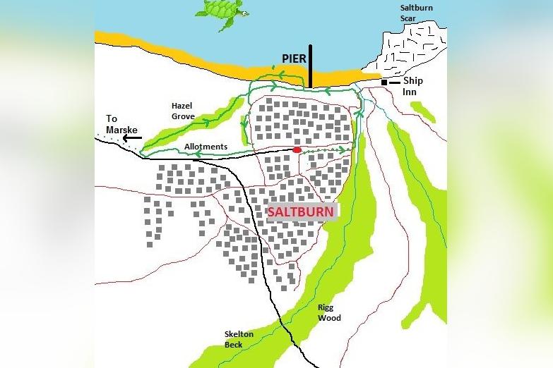 Map of the Saltburn walk.