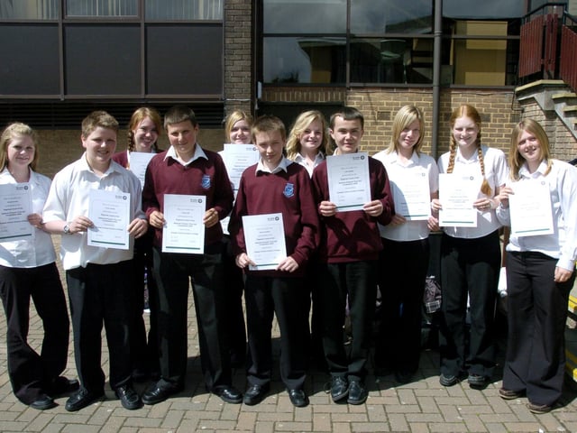 Students from Graham School are presented with their St John Ambulance certificates.
