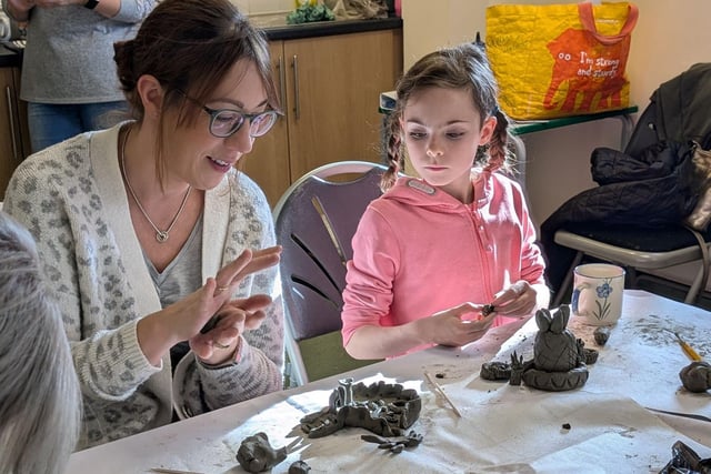 Youngsters getting creative at the workshop.