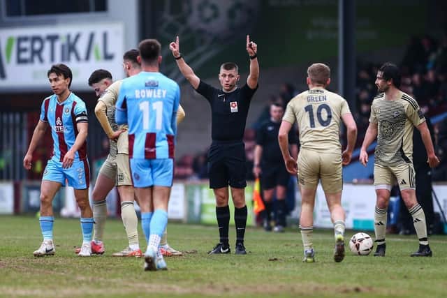 Scarborough Athletic lost 2-1 at high-flyers Scunthorpe United. Photo by Zach Forster.