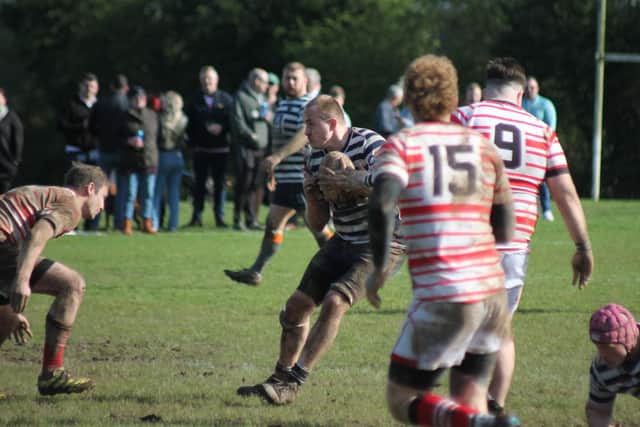 Vice-league play-off captain John Wright led Pocklington Panthers into their league play-offs when he blasted over for the bonus point try at Barton. PHOTO BY PHIL GILBANK